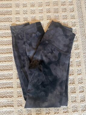 Lululemon Wunder Under Black Tie-Dye High-Waist Leggings